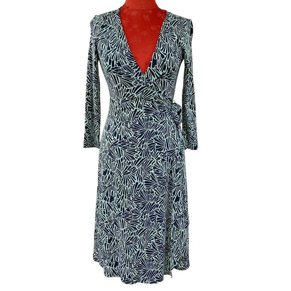 BCBGMaxazria true wrap dress size XS stretch BLACK & MINT GREEN career casual - Picture 1 of 9